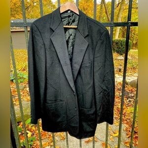 BANANA REPUBLIC wool/cashmere blend Black Blazer made in Italy